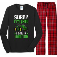 Sorry I'm Late I Saw A Tractor Farm Long Sleeve Pajama Set