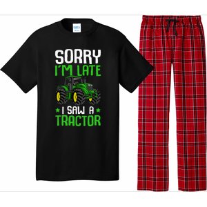 Sorry I'm Late I Saw A Tractor Farm Pajama Set