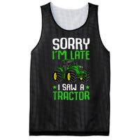 Sorry I'm Late I Saw A Tractor Farm Mesh Reversible Basketball Jersey Tank