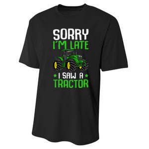 Sorry I'm Late I Saw A Tractor Farm Performance Sprint T-Shirt