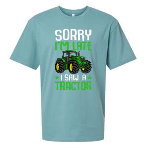 Sorry I'm Late I Saw A Tractor Farm Sueded Cloud Jersey T-Shirt