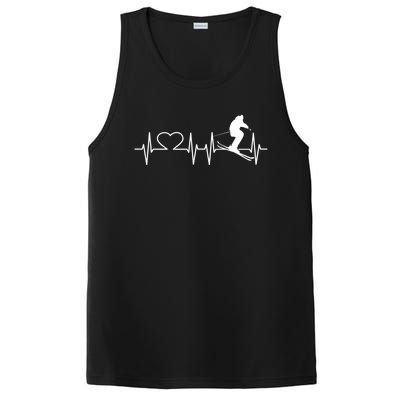 Ski I Love Skiing Heartbeat Ski Slopes Ecg Skiing Funny Gift PosiCharge Competitor Tank