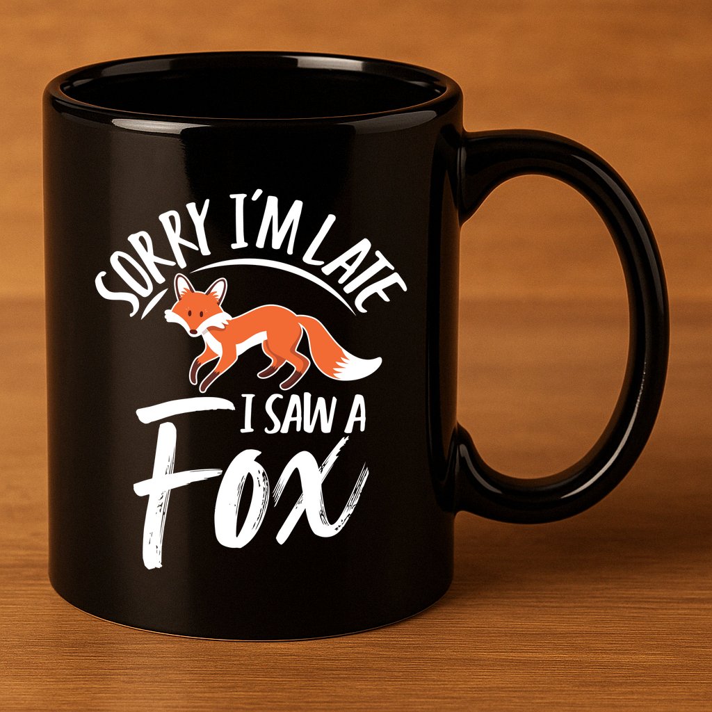 Sorry IM Late I Saw A Fox 11oz C Handle Ceramic Mug