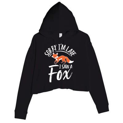 Sorry IM Late I Saw A Fox Crop Fleece Hoodie