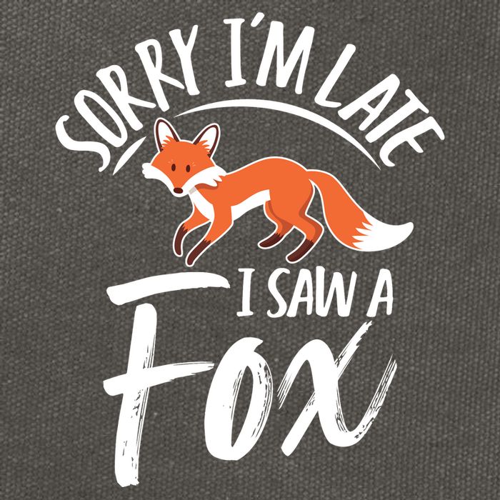 Sorry IM Late I Saw A Fox Cotton Canvas Backpack