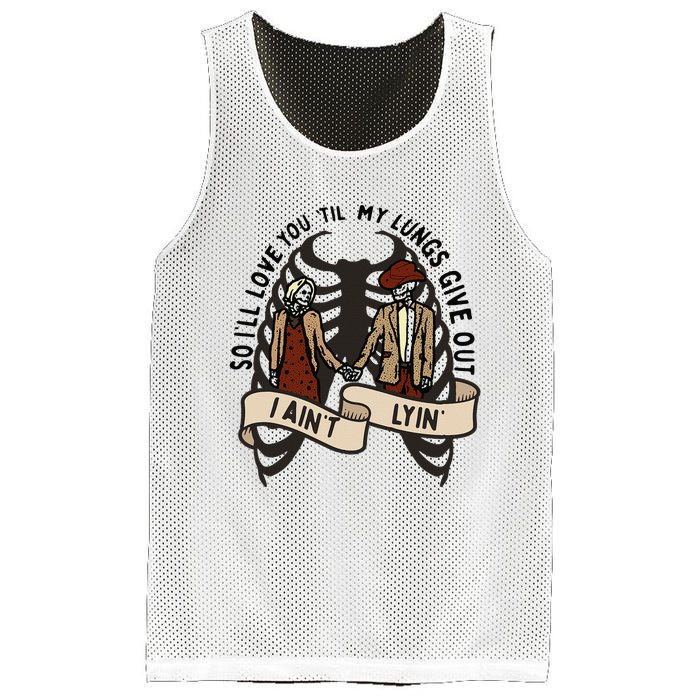 so ill love you till my lungs give out i aint lyin western Mesh Reversible Basketball Jersey Tank