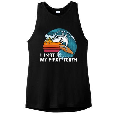 Shark I Lost My First Tooth Funny Tooth Fairy Day Gift Ladies PosiCharge Tri-Blend Wicking Tank