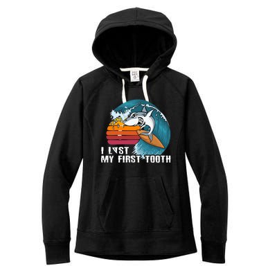 Shark I Lost My First Tooth Funny Tooth Fairy Day Gift Women's Fleece Hoodie