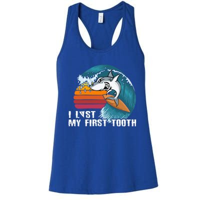 Shark I Lost My First Tooth Funny Tooth Fairy Day Gift Women's Racerback Tank