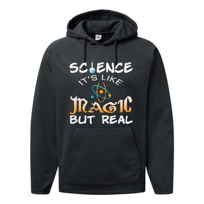 Science Its Like Magic But Real Pun Funny Magical Performance Fleece Hoodie