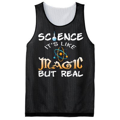 Science Its Like Magic But Real Pun Funny Magical Mesh Reversible Basketball Jersey Tank