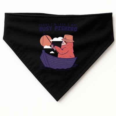 Sorry I'm Late Busy Fishing USA-Made Doggie Bandana