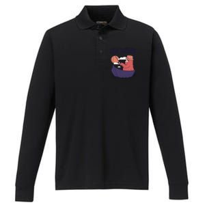 Sorry I'm Late Busy Fishing Performance Long Sleeve Polo