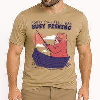 Sorry I'm Late Busy Fishing Cooling Performance Crew T-Shirt