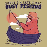 Sorry I'm Late Busy Fishing Cooling Performance Crew T-Shirt