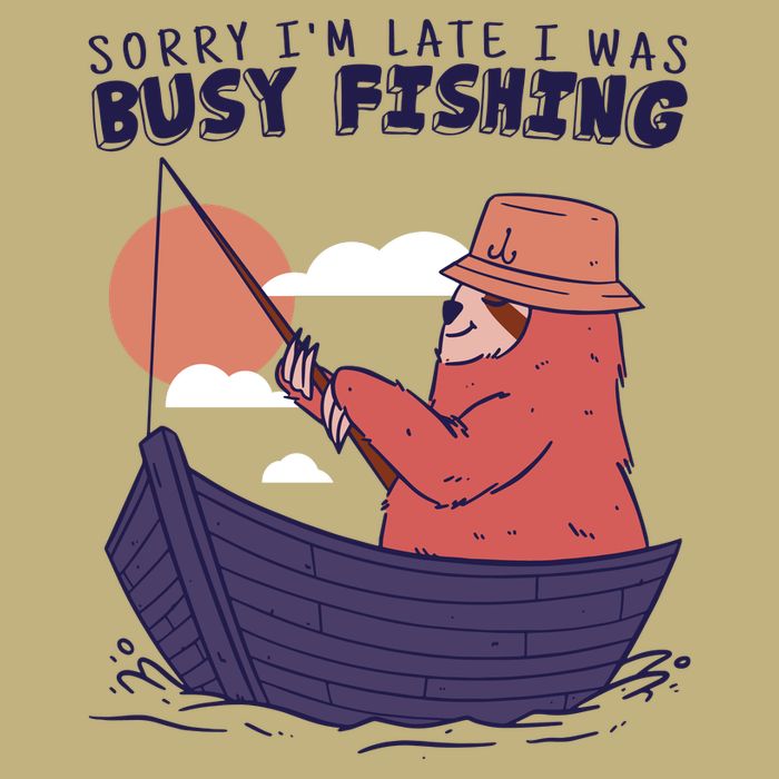 Sorry I'm Late Busy Fishing Cooling Performance Crew T-Shirt