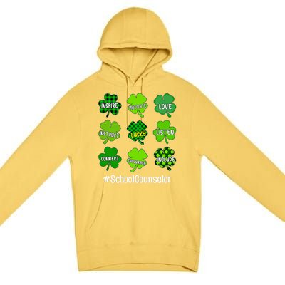 Shamrock Inspire Love Lucky School Counselor St Patricks Day Gift Premium Pullover Hoodie