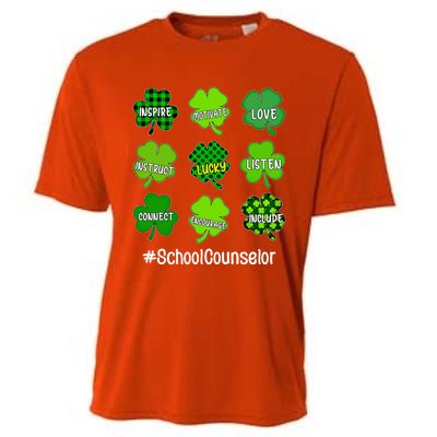 Shamrock Inspire Love Lucky School Counselor St Patricks Day Gift Cooling Performance Crew T-Shirt