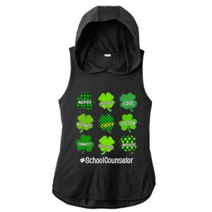 Shamrock Inspire Love Lucky School Counselor St Patricks Day Gift Ladies PosiCharge Tri-Blend Wicking Draft Hoodie Tank