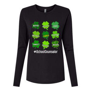 Shamrock Inspire Love Lucky School Counselor St Patricks Day Gift Womens Cotton Relaxed Long Sleeve T-Shirt