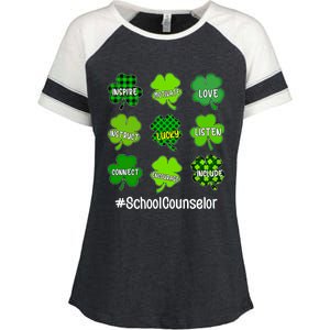 Shamrock Inspire Love Lucky School Counselor St Patricks Day Gift Enza Ladies Jersey Colorblock Tee