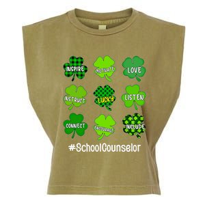 Shamrock Inspire Love Lucky School Counselor St Patricks Day Gift Garment-Dyed Women's Muscle Tee