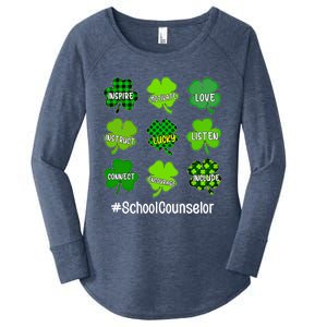 Shamrock Inspire Love Lucky School Counselor St Patricks Day Gift Women's Perfect Tri Tunic Long Sleeve Shirt