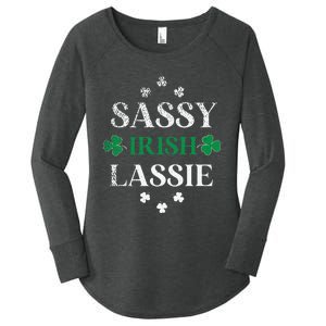 Sassy Irish Lassie St. Patrick's Day Cute Saint Patty's Women's Perfect Tri Tunic Long Sleeve Shirt