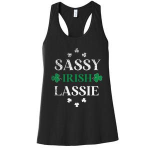 Sassy Irish Lassie St. Patrick's Day Cute Saint Patty's Women's Racerback Tank