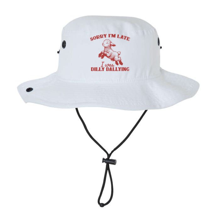 Sorry IM Late I Was Dilly Dallying Vintage Animal Sayings Bucket Hat