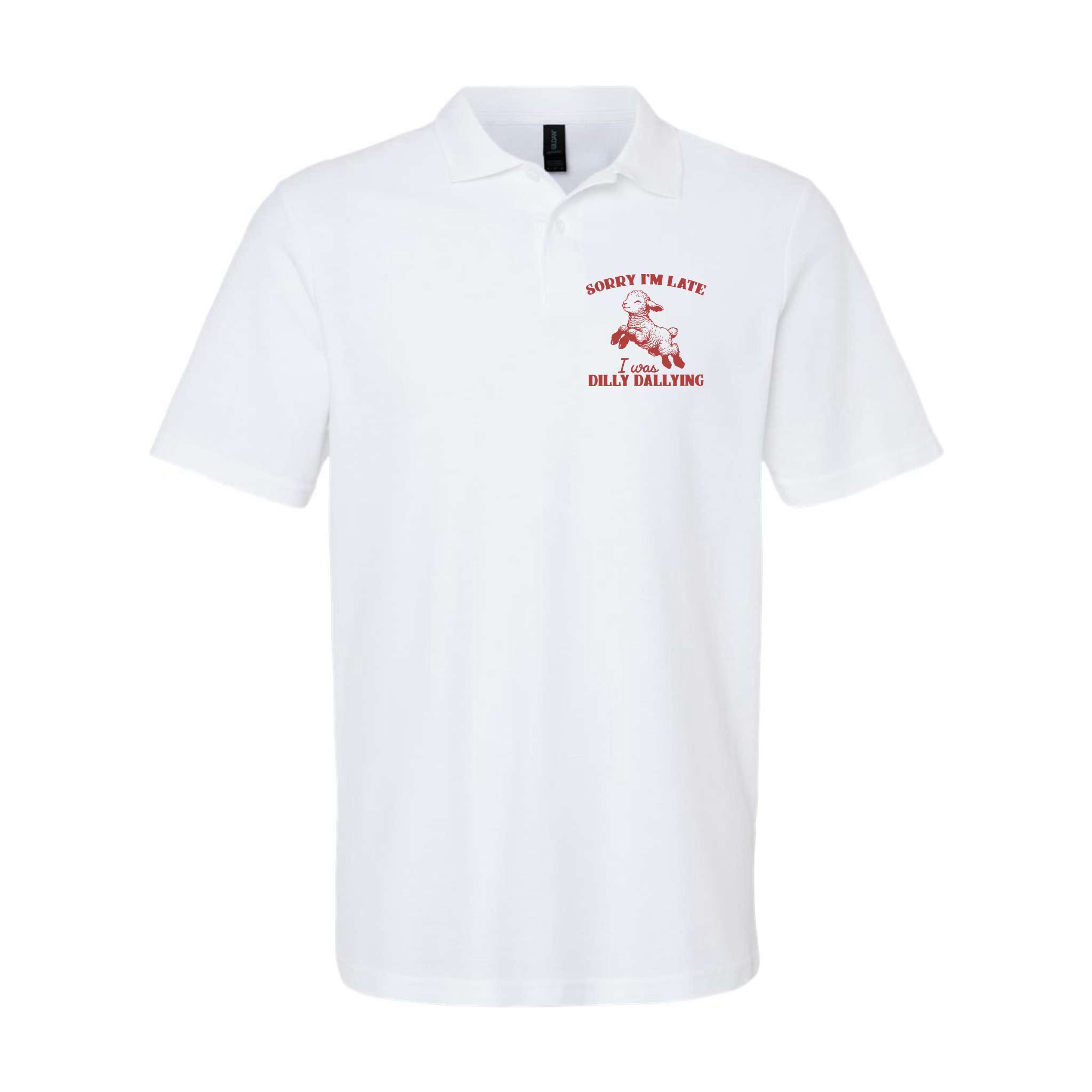 Sorry IM Late I Was Dilly Dallying Vintage Animal Sayings Polo