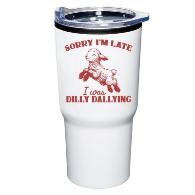 Sorry IM Late I Was Dilly Dallying Vintage Animal Sayings Tumbler