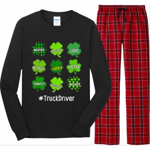 Shamrock Inspire Love Lucky Truck Driver St Patricks Day Cute Gift Long Sleeve Pajama Set