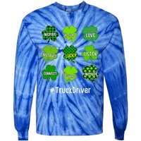 Shamrock Inspire Love Lucky Truck Driver St Patricks Day Cute Gift Tie-Dye Long Sleeve Shirt