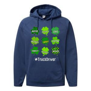 Shamrock Inspire Love Lucky Truck Driver St Patricks Day Cute Gift Performance Fleece Hoodie