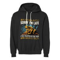 Sorry IM Late I Was Trapped In The Void Frog Japanese Garment-Dyed Fleece Hoodie