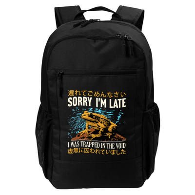 Sorry IM Late I Was Trapped In The Void Frog Japanese Backpack