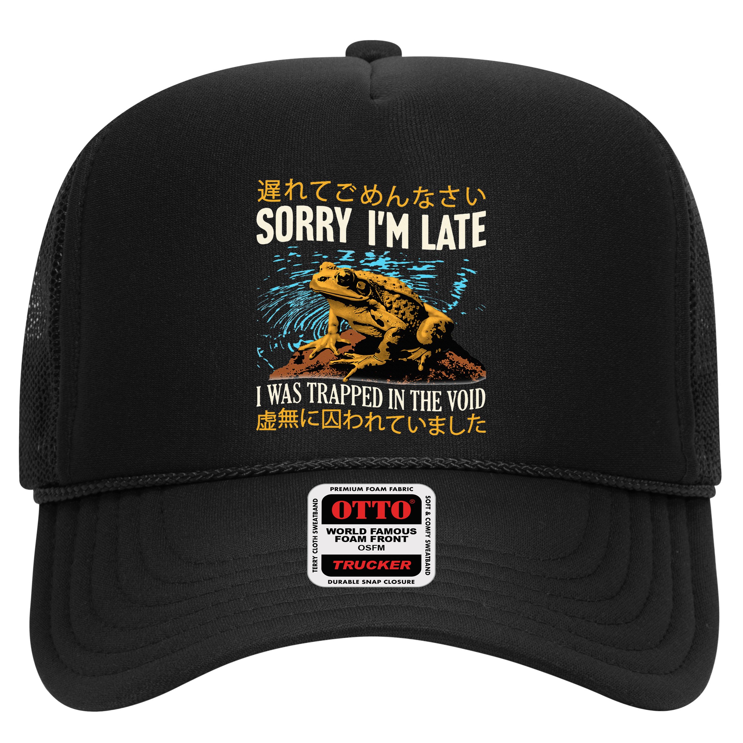 Sorry IM Late I Was Trapped In The Void Frog Japanese Hat