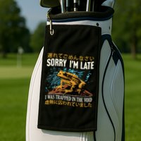 Sorry IM Late I Was Trapped In The Void Frog Japanese Golf Towel