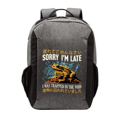 Sorry IM Late I Was Trapped In The Void Frog Japanese Vector Backpack