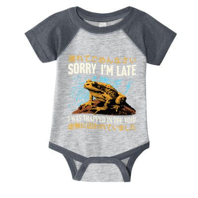 Sorry IM Late I Was Trapped In The Void Frog Japanese Infant Baby Jersey Bodysuit