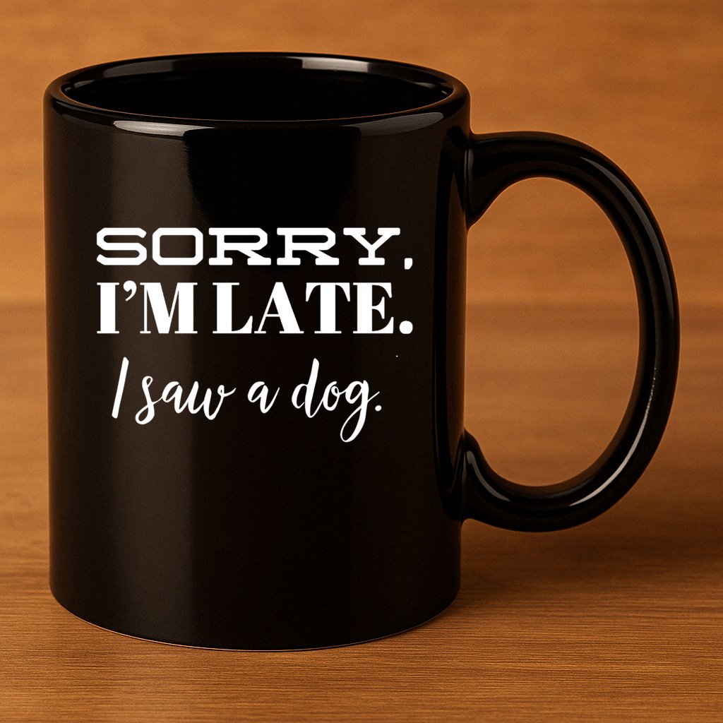 Sorry I'm Late I Saw A Dog Meaningful Gift 11oz C Handle Ceramic Mug