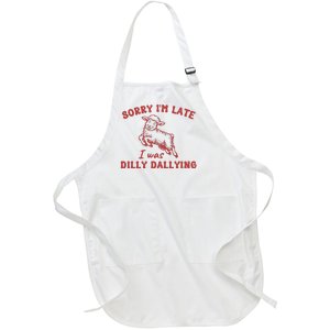 Sorry IM Late I Was Dilly Dallying Baby Lamb Sheep Full-Length Apron With Pockets