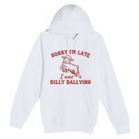 Sorry IM Late I Was Dilly Dallying Baby Lamb Sheep Premium Pullover Hoodie