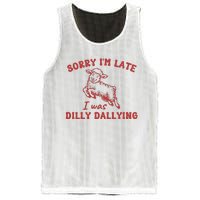 Sorry IM Late I Was Dilly Dallying Baby Lamb Sheep Mesh Reversible Basketball Jersey Tank