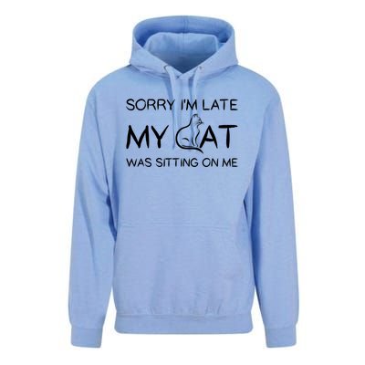 Sorry I'm Late My Cat Was Sitting On Me Funny Pet Cute Gift Unisex Surf Hoodie