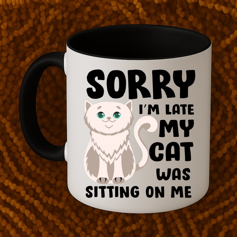 Sorry I'm Late My Cat Was Sitting On Me Mug
