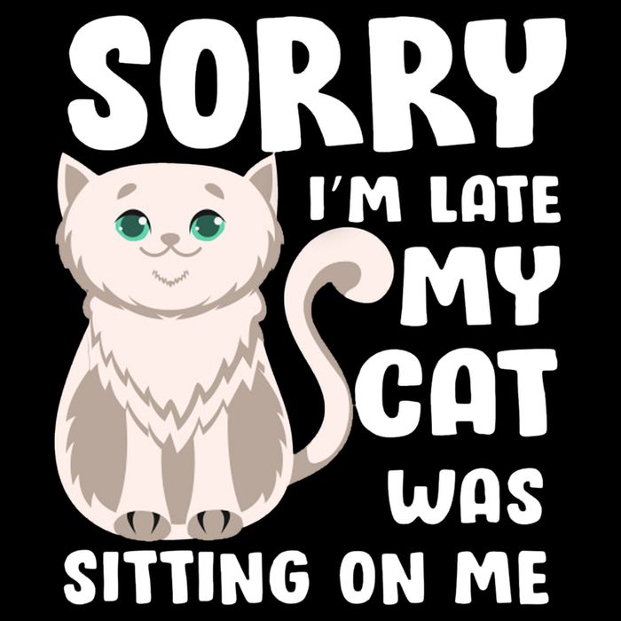 Sorry I'm Late My Cat Was Sitting On Me Drawstring Bag