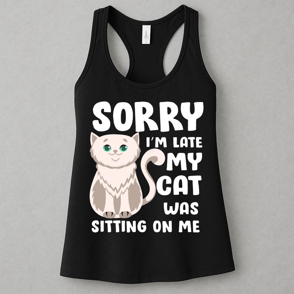 Sorry I'm Late My Cat Was Sitting On Me Womens Tank Top