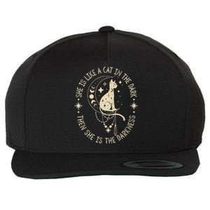 She Is Like A Cat In The Dark Then She Is The Darkness Wool Snapback Cap